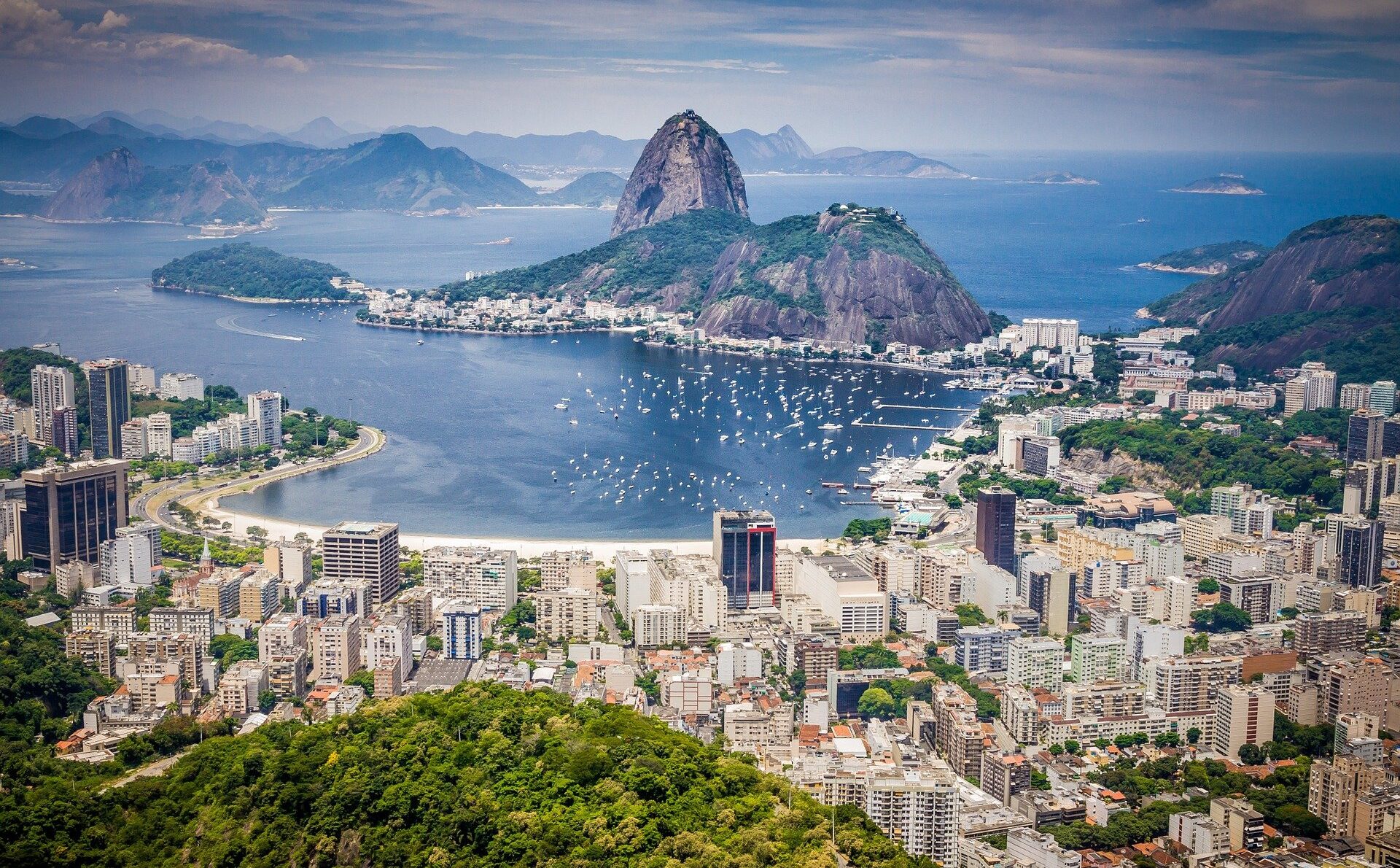 Picture of Rio de Janeiro where you can see Sugar Loaf mountain and Guanabara Bay